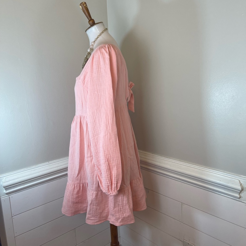 Allison & Kelly Blush Pink Gauzy Dress M (jrs.) FREE SHIP - Picture 2 of 5